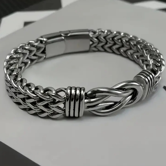 New! MEN'S Stainless Steel 13mm Punk Link Bracelet. Size 8 - Picture 4 of 7